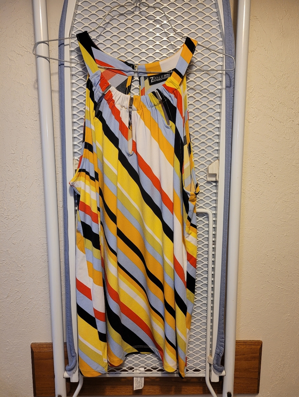 7th Avenue Design Studio Zenera Yellow Striped Halter Camisole